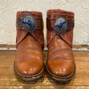 Vintage Acme Whiskey Leather and Snakeskin Boots 7